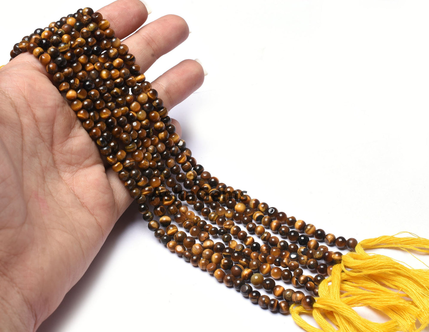 13" Strand Natural Tiger Eye Smooth Round Ball Beads, Shaded Brown Tiger Eye Plain Round Shape Gemstone Beads, Tiger Eye Beads Jewelry Craft