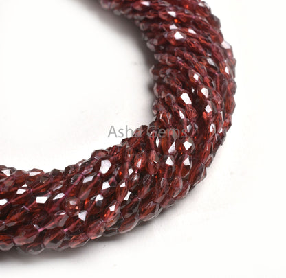 Natural Garnet faceted Oval Shape Gemstone Loose beads,15" Pink Garnet Oval Briolette Indian Cut Handmade Straight Drill Garnet bead Jewelry