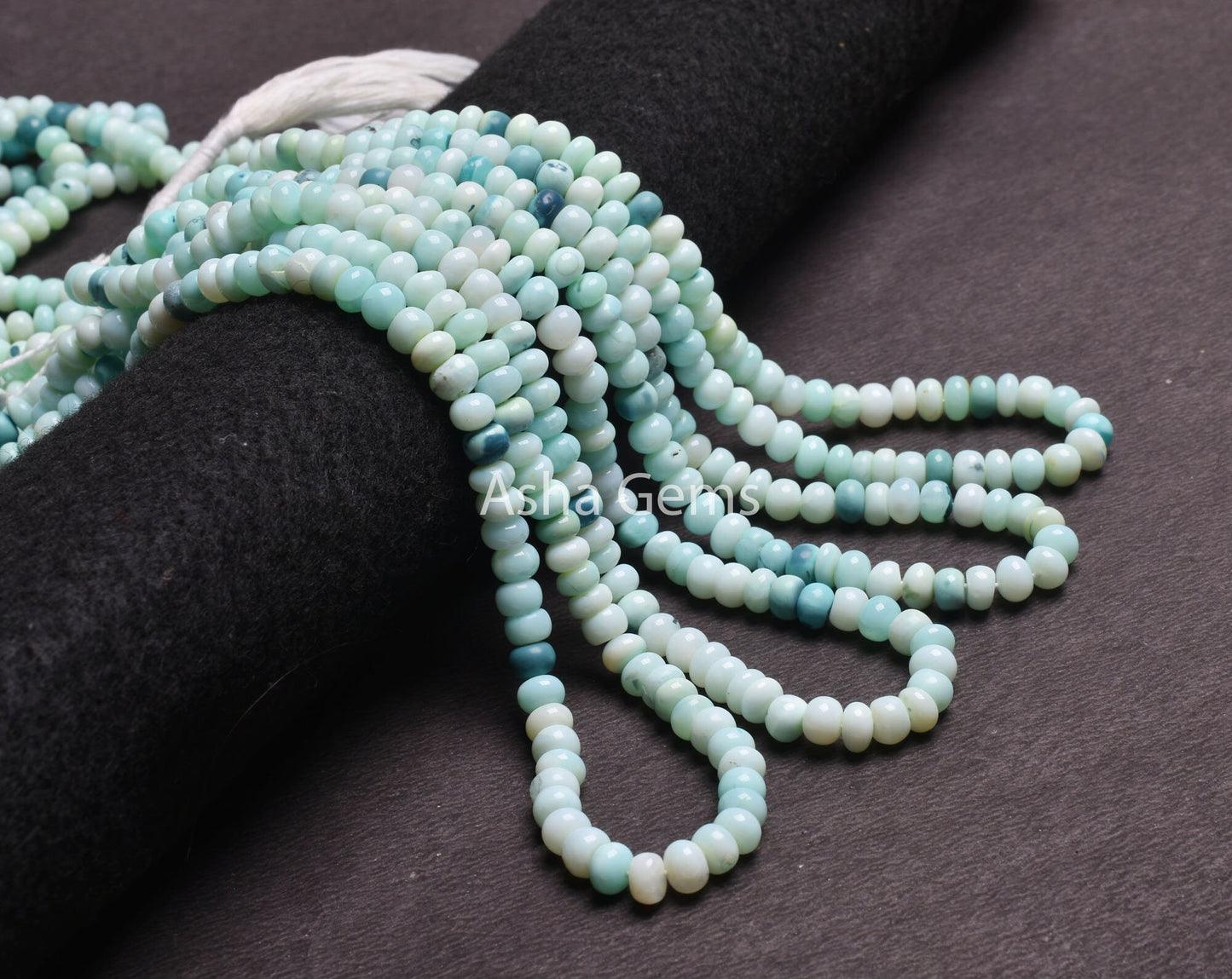 16"Strand Shaded Blue Green Peru Opal Rondelle Shape Smooth Beads, 6.5-7mm Opal Plain Handmade Gemstone Beads jewelry Making Craft SALE Opal