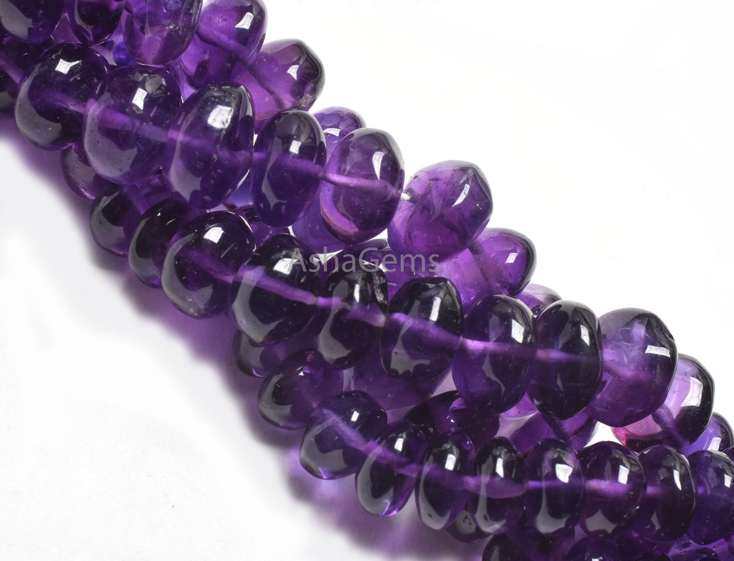 Beautiful Purple Amethyst Smooth Handmade Gemstone Beads, AAA Natural Amethyst Rondelle Beads,10" African Amethyst Bead Jewelry Making SALE