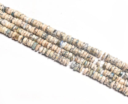 Natural K2 Jasper Smooth Heishi Tyre Shape Gemstone Beads,16" Pakistani Jasper Plain Flat Wheel Handmade Jasper Beads For Jewelry Craft SALE