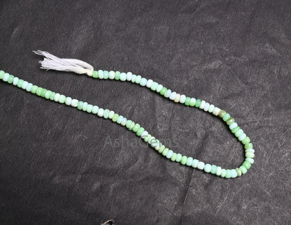 Beautiful Light Mint Green Opal smooth Gemstone Loose beads, Shaded Parrot Green opal Plain Handmade Uneven Rondelle Opal Bead Jewelry Craft (AG 12328)