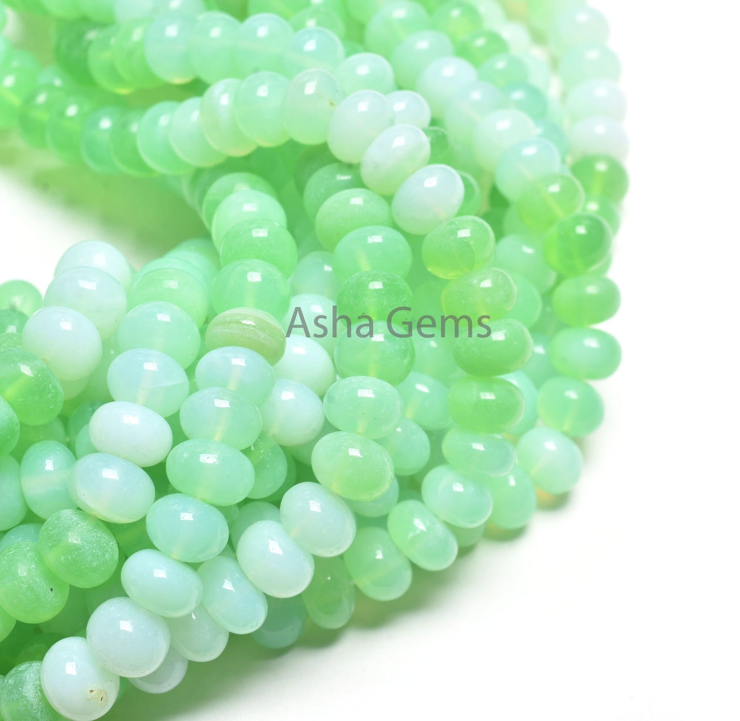 AAA Quality Green Opal Smooth Rondelle Shape Gemstone Loose Beads,16" Pistachio Green Shaded Opal Plain Handmade Beads Jewelry Makings SALE