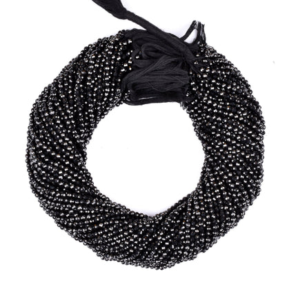 Beautiful Natural Black Spinel Rondelle Faceted Micro Cut Gemstone Loose Beads 3 mm AAA Quality Spinel Micro Cut Beads Jewelry Making Crafts