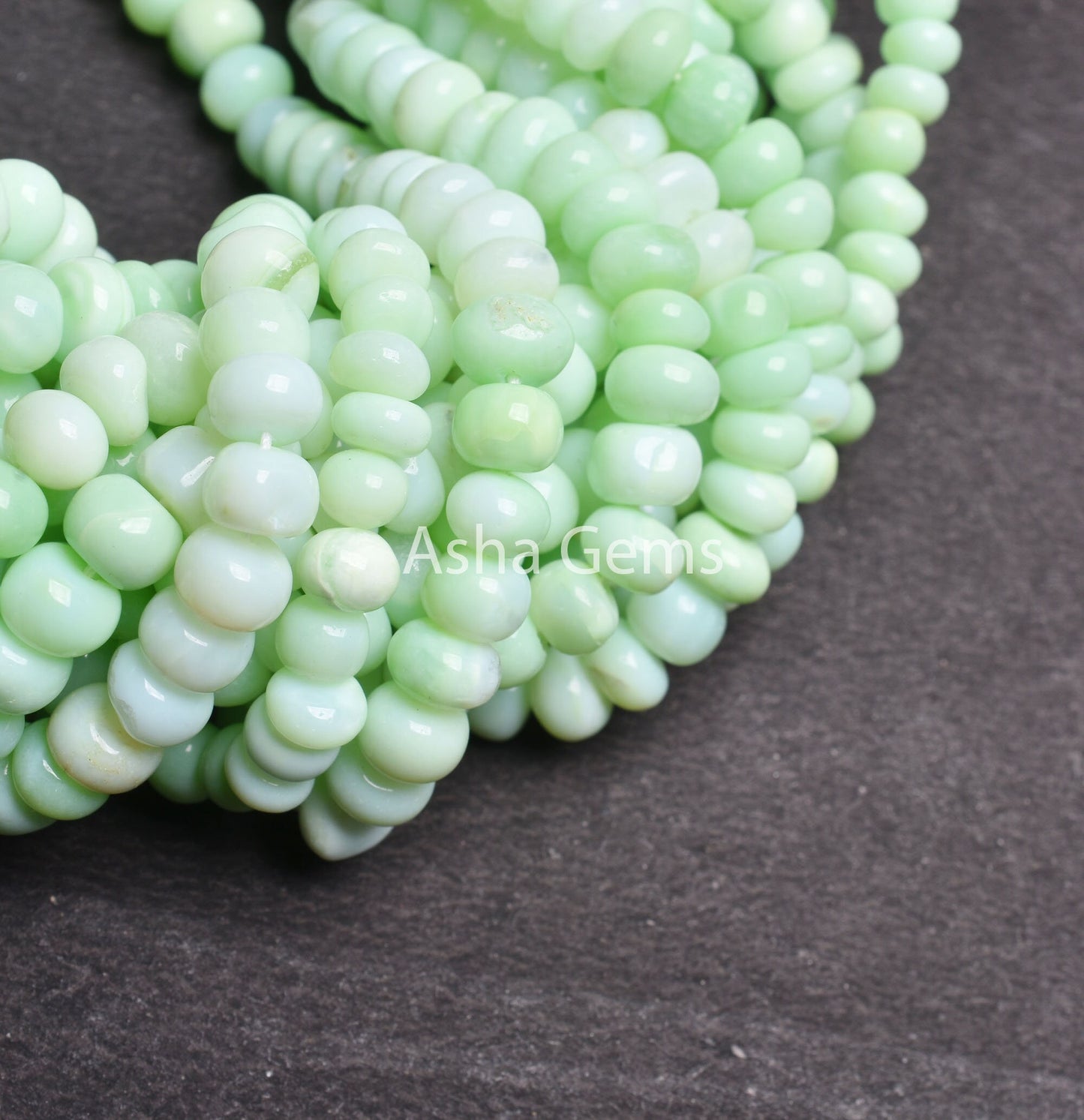 Amazing Parrot Green Opal Smooth Gemstone Beads, Pistachio Green Opal Plain Handmade Uneven Rondelle Bead Pastel Opal Beads For Jewelry SALE
