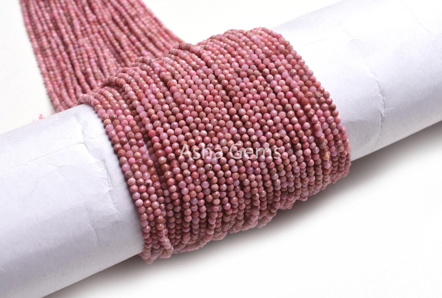 2.5mm Pink Rhodochrosite Micro Cut Gemstone Beads, Natural Rhodochrosite Beads Rhodochrosite Machine Cut Rondelle Bead Necklace Jewelry SALE