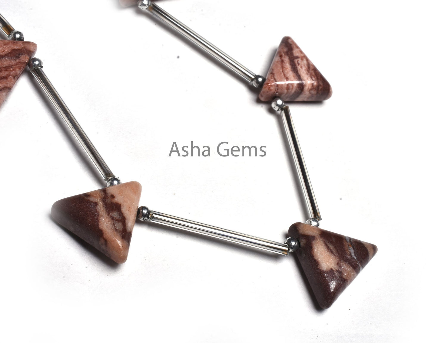 Beautiful Shaded Brown Jasper Smooth Triangle Beads, Natural Picture Jasper Handmade Trillion Shape Side Drill Gemstone Bead Jewelry Makings