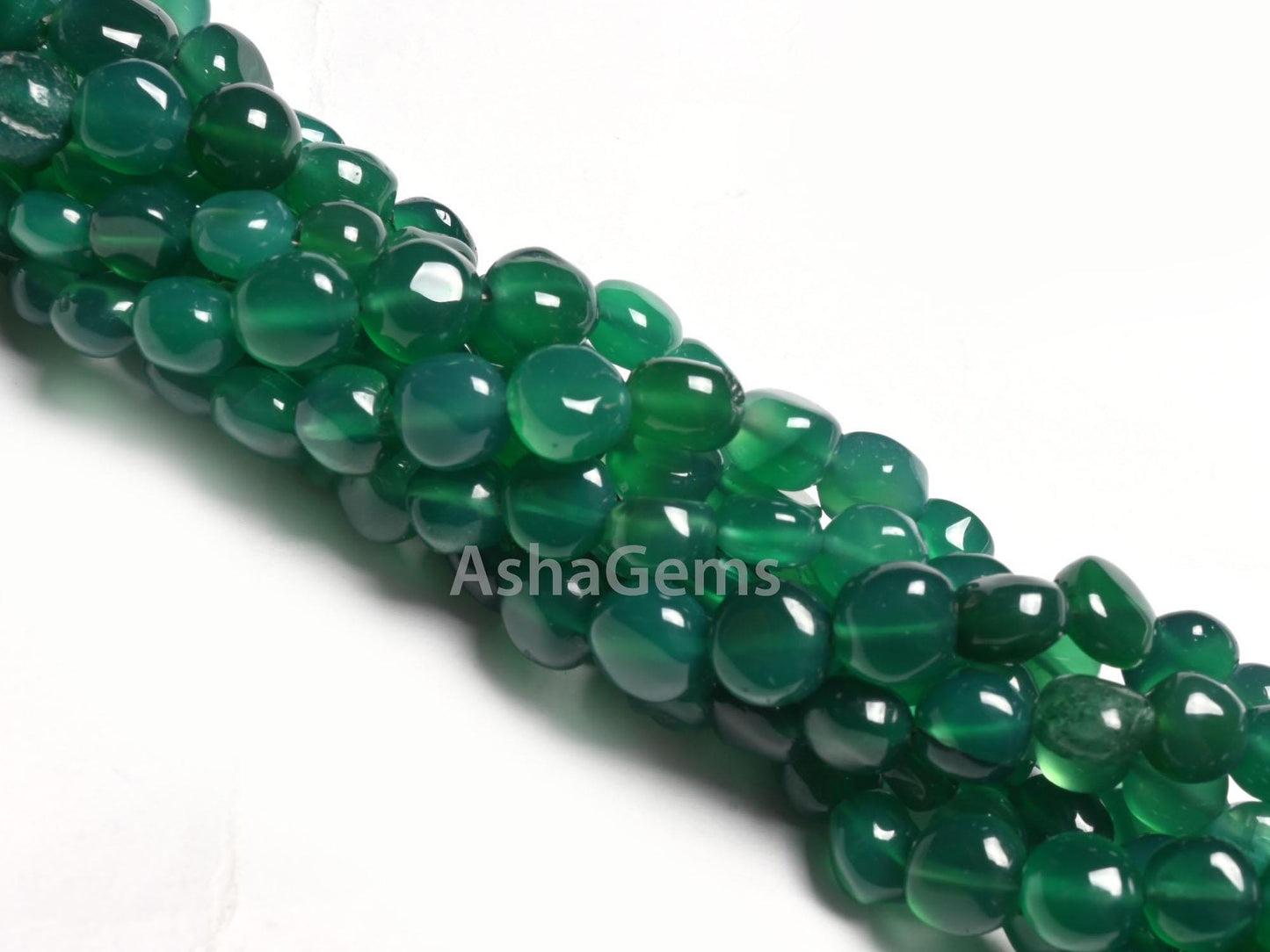 Beautiful Green Onyx Smooth Coin Shape handmade Beads,8" Fine Green Onyx Coin Uneven Handmade Straight Drill Onyx Gemstone Bead Jewelry SALE
