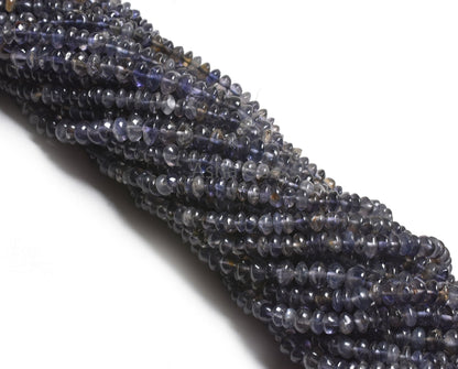 Beautiful Blue Iolite Smooth Button Shape Beads,13" Strand Natural Iolite Handmade Button Gemstone Center Drill Iolite Beads Jewelry Makings