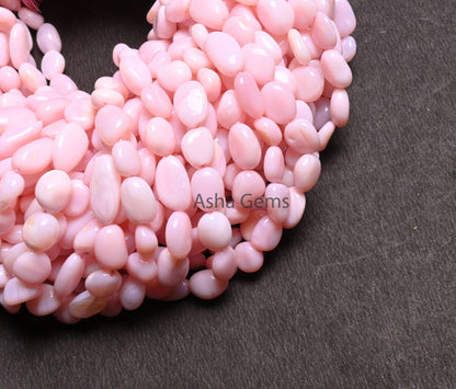 AAA Quality Pink Opal Smooth Nugget Shape Beads,13" Strand Pink Opal uneven Tumble Handmade Opal Gemstone Loose Beas Jewelry Making Crafts (AG 22290)