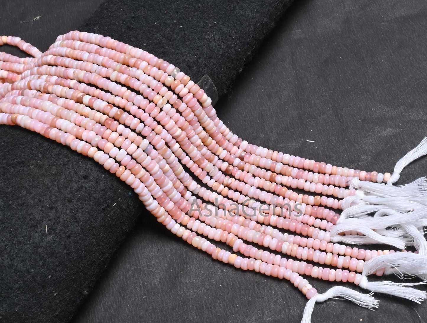Beautiful Pink Opal Smooth Flat Rondelle Beads, Fine Pink Opal Beads Gemstone Opal Plain Handmade Uneven Rondelle Beads Jewelry Making SALE (AG 12326)