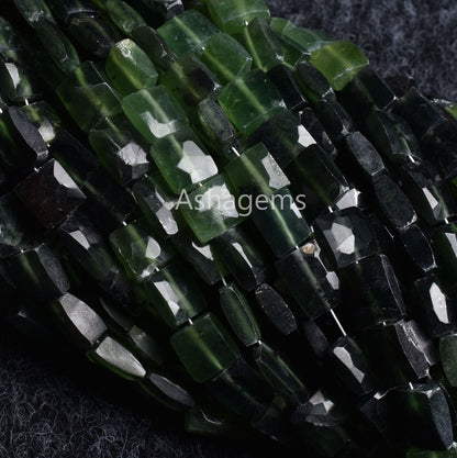 Beautiful Serpentine Fancy Chiclet Shape Beads,10"  Natural Shaded Green Serpentine Faceted rectangle Beads Jewelry Briolette Gemstone Sale
