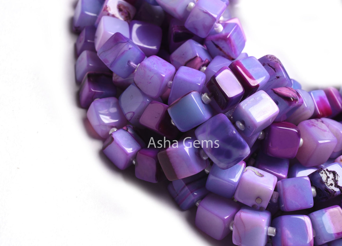 9"Strand lavender Opal Smooth Box Shape Beads, Shaded lavender Purple Pink Opal Plain 3D Cube Box Beads, Opal Handmade Cube Gemstone beads