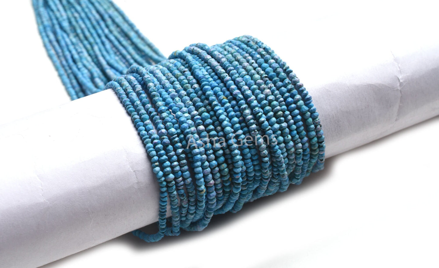 Blue Turquoise Howlite Indian Cut Faceted Beads,13.5" Strand Turquoise Faceted Rondelle Gemstone Beads, Howlite Turquoise Bead Jewelry Sale