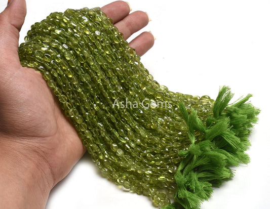 Natural Peridot Smooth Oval Gemstone Beads, Fine Green Peridot Plain Handmade Oval Beads Straight Drill Peridot Bead Jewelry Handicraft SALE
