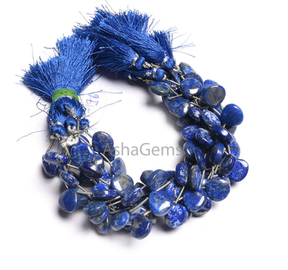 Beautiful Blue lapis Lazuli Smooth Heart Shape Beads, Natural Lapis Plain handmade Heart Side Drill Gemstone lapis Bead Jewelry making Craft