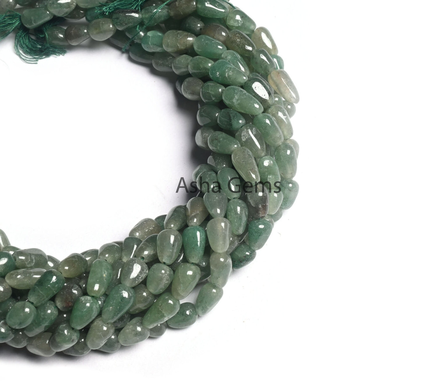 Green Aventurine Smooth Drop Shape Handmade Gemstone Beads,13" Strand Shaded Green Margaj Uneven Teardrop Straight Drill Beads Jewelry SALE