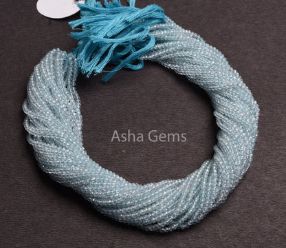 13" Strand AAA Sky Blue Topaz Machine Cut Faceted Beads,2.75 mm Natural Topaz Micro Cut Gemstone Beads, Real Sky Topaz Bead For Jewelry SALE
