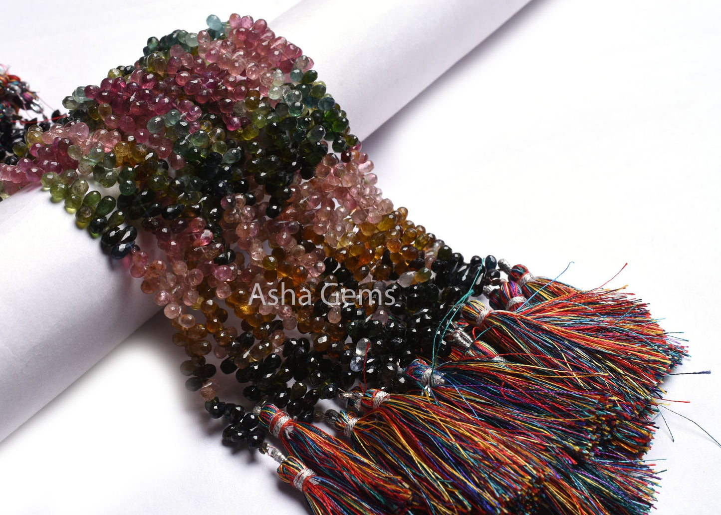 Natural Multi Tourmaline Faceted Drops Shape Gemstone Beads,Fine Tourmaline Beads Tourmaline Side Drill Teardrop Briolette Bead Jewelry SALE