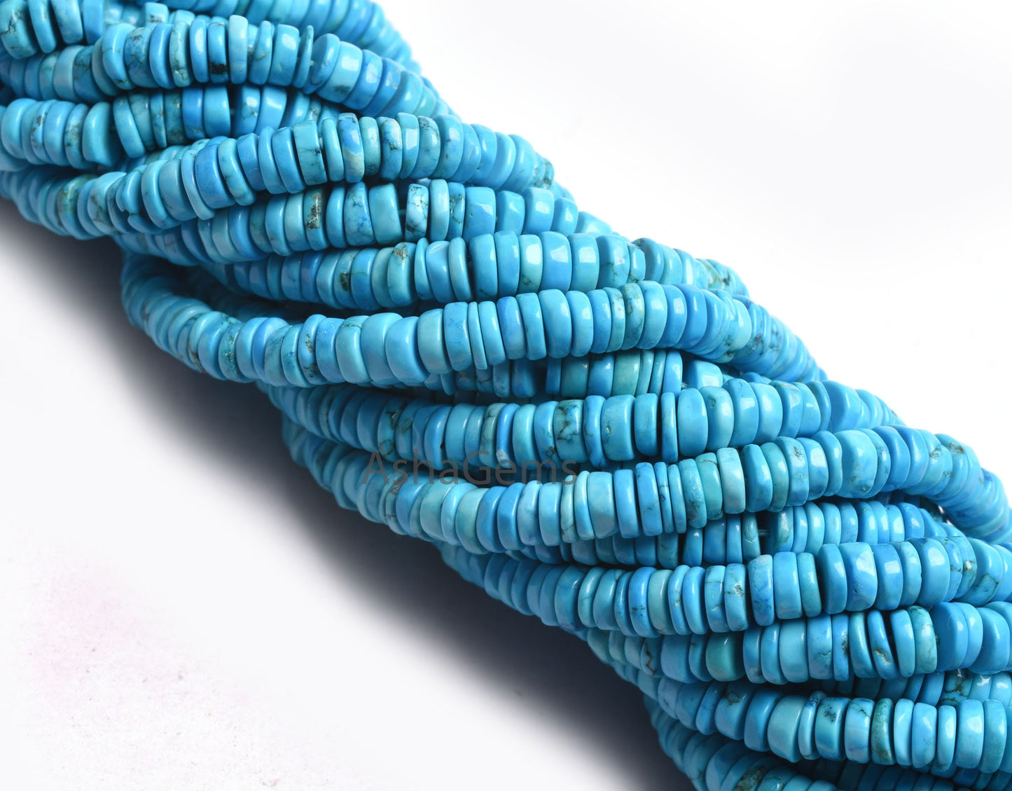 AAA Turquoise Howlite Smooth Tyre Shape Beads,5-5.5 mm Blue Turquoise Plain Handmade Tyre Shape Gemstone Beads For Jewelry Making Craft SALE
