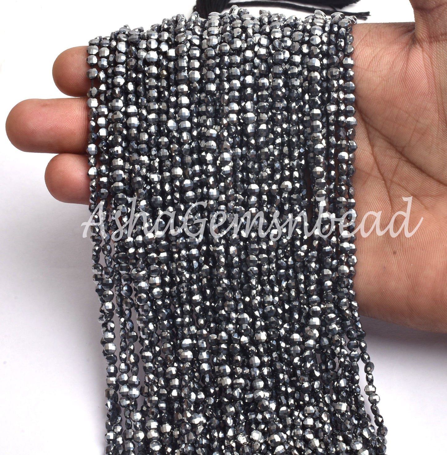 Beautiful Terra Hertz Faceted Coin Shape Beads,4 mm Silver Grey Black terahertz Briolette Gemstone Coin Tiny Beads Jewelry Making Craft SALE