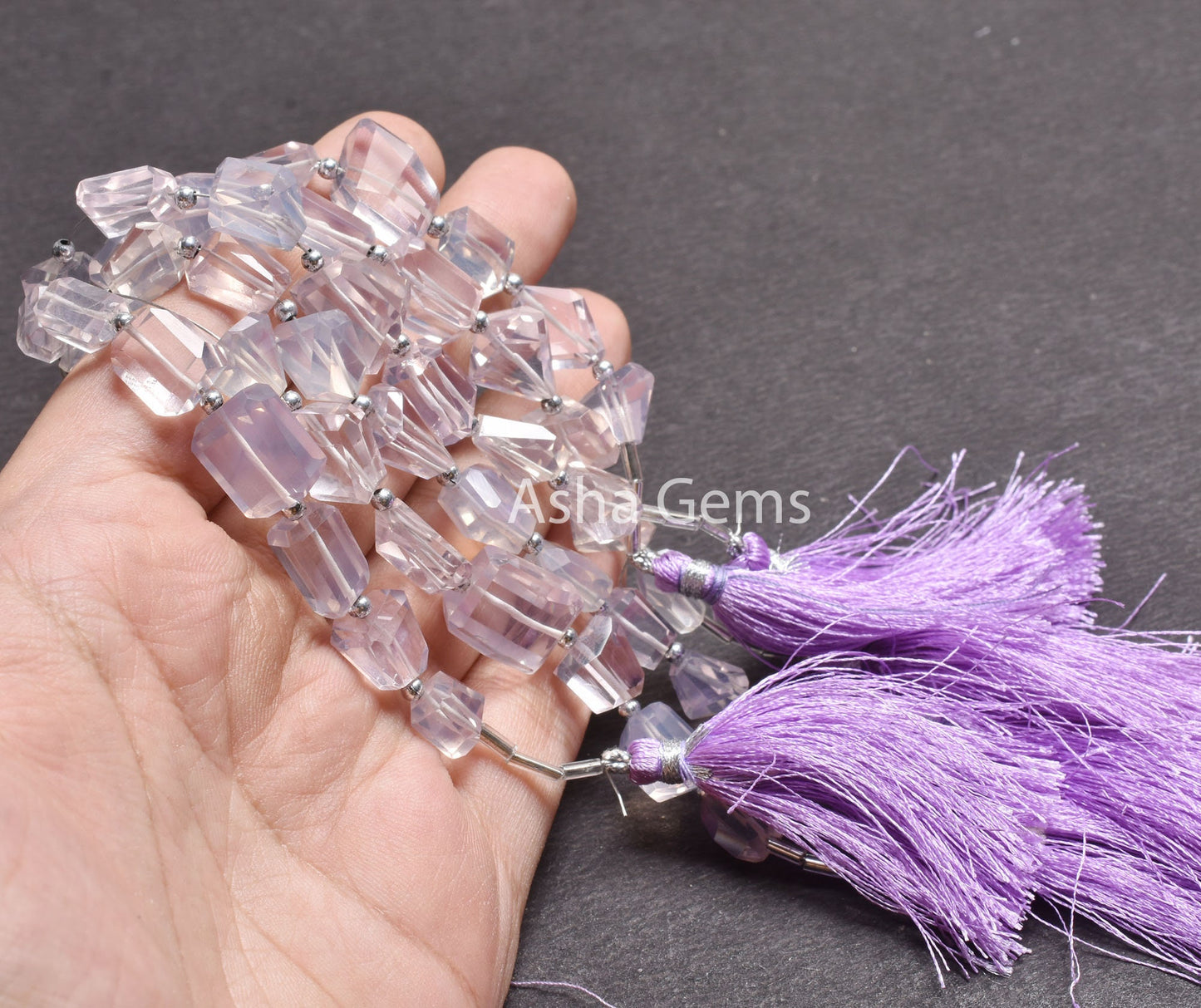 AAA Purple Lavender Quartz Faceted Nugget Gemstone Beads, Natural Lavender Quartz Beads Indian Cut Tumble Straight Drill Bead Jewelry Crafts