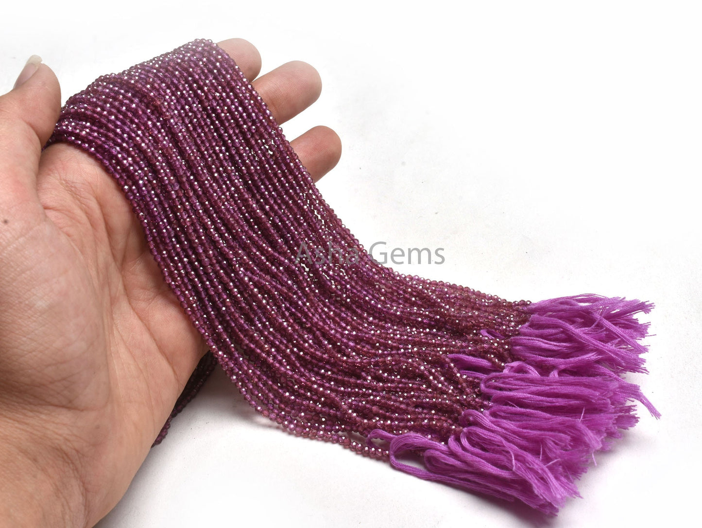 Rare AAA Purple Garnet Machine Cut Faceted Rondelle Beads,2.4 mm Purple Rhodolite Garnet Micro Cut Tiny Bead,13" Natural Garnet Bead Jewelry