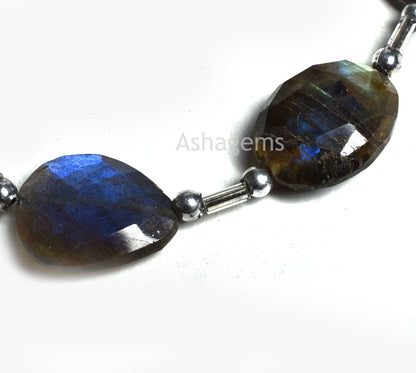 Fine labradorite Faceted Flat Nugget Beads, Blue Flash Labradorite Uneven Shape Briolette Beads, Blue Fire Black Rainbow Fancy Beads Jewelry