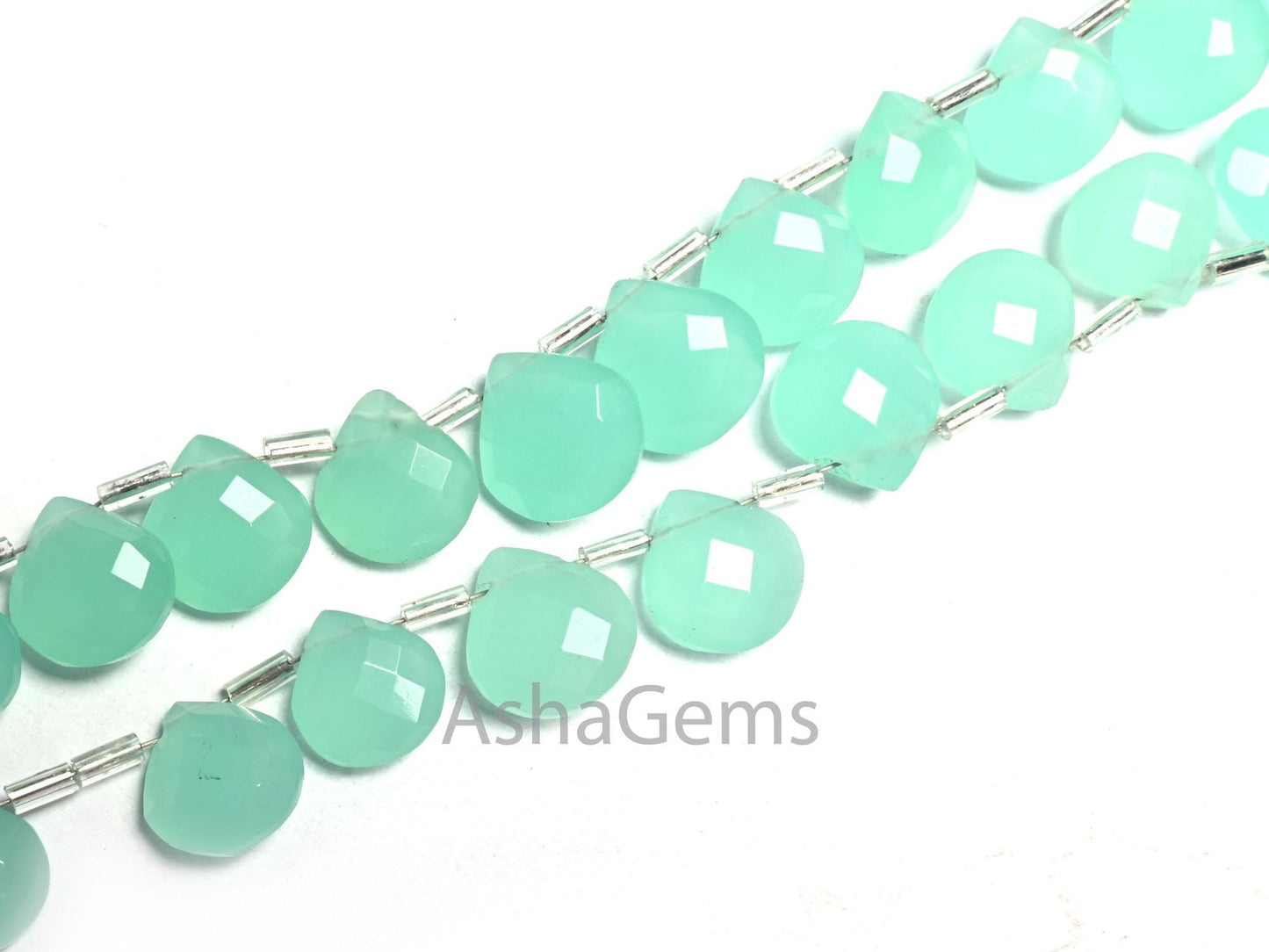 AAA Sea Green Hydro Quartz faceted Heart Shape Beads,8" Light Sea Green Hydro Checker Cut Heart Briolette Side Drill Bead Jewelry Craft SALE (AG 18596)