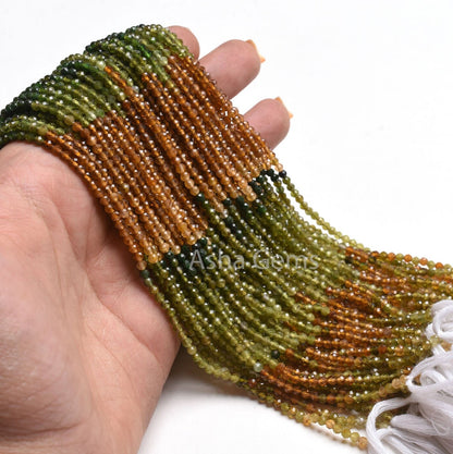 AAA Petro Tourmaline Micro Cut Gemstone Rondelle Beads,3mm Natural Tourmaline Beads, Multi Tourmaline Machine Cut Bead Necklace Jewelry SALE
