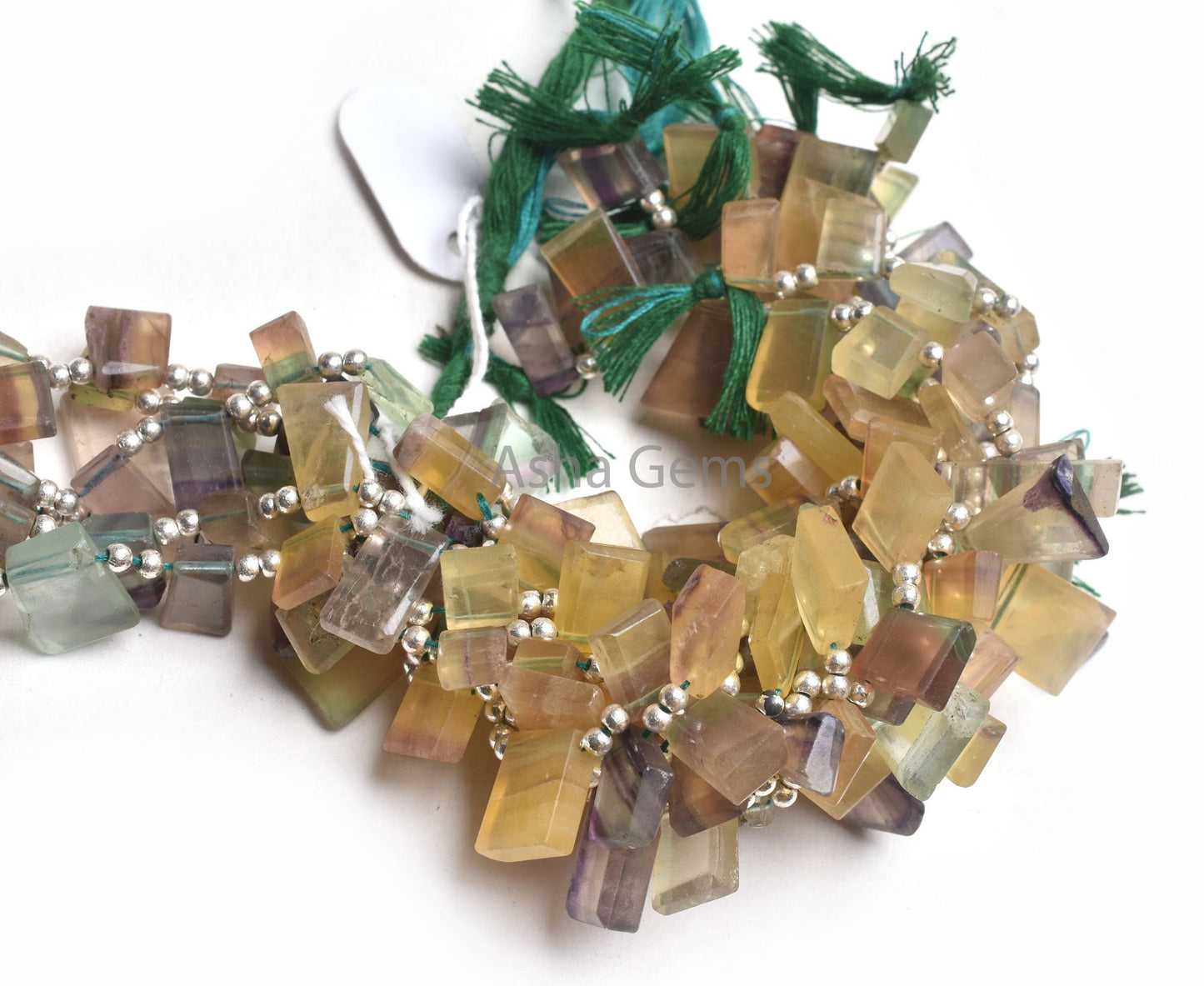 Natural Fluorite Fancy Flat Slice Faceted Gemstone Beads, Multi Fluorite Fancy Uneven Shape Table Cut Side Drill Bead Fluorite Bead Jewelry