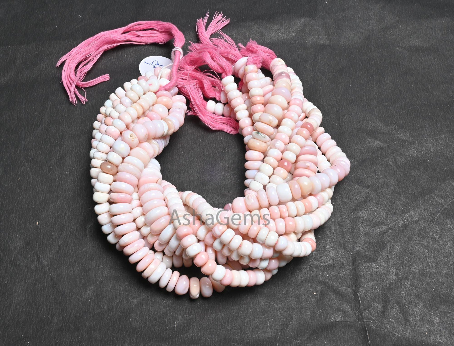 Amazing Pink Opal Smooth Rondelle Shape Beads,8,8.5 mm Shaded Light Pink Opal Plain Handmade Gemstone Opal Loose Bead Necklace Jewelry Craft(AG 12325)