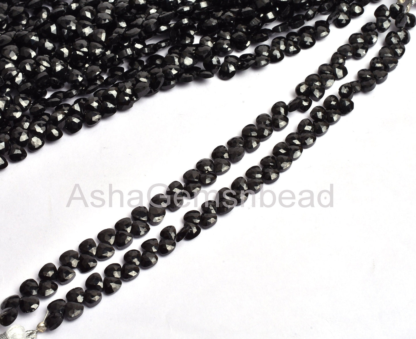 5mm AAA Quality Natural Black Spinel Faceted Heart Shape Beads, Black Spinel Machine Cut Tiny Heart Briolette Gemstone Bead  Jewelry Makings