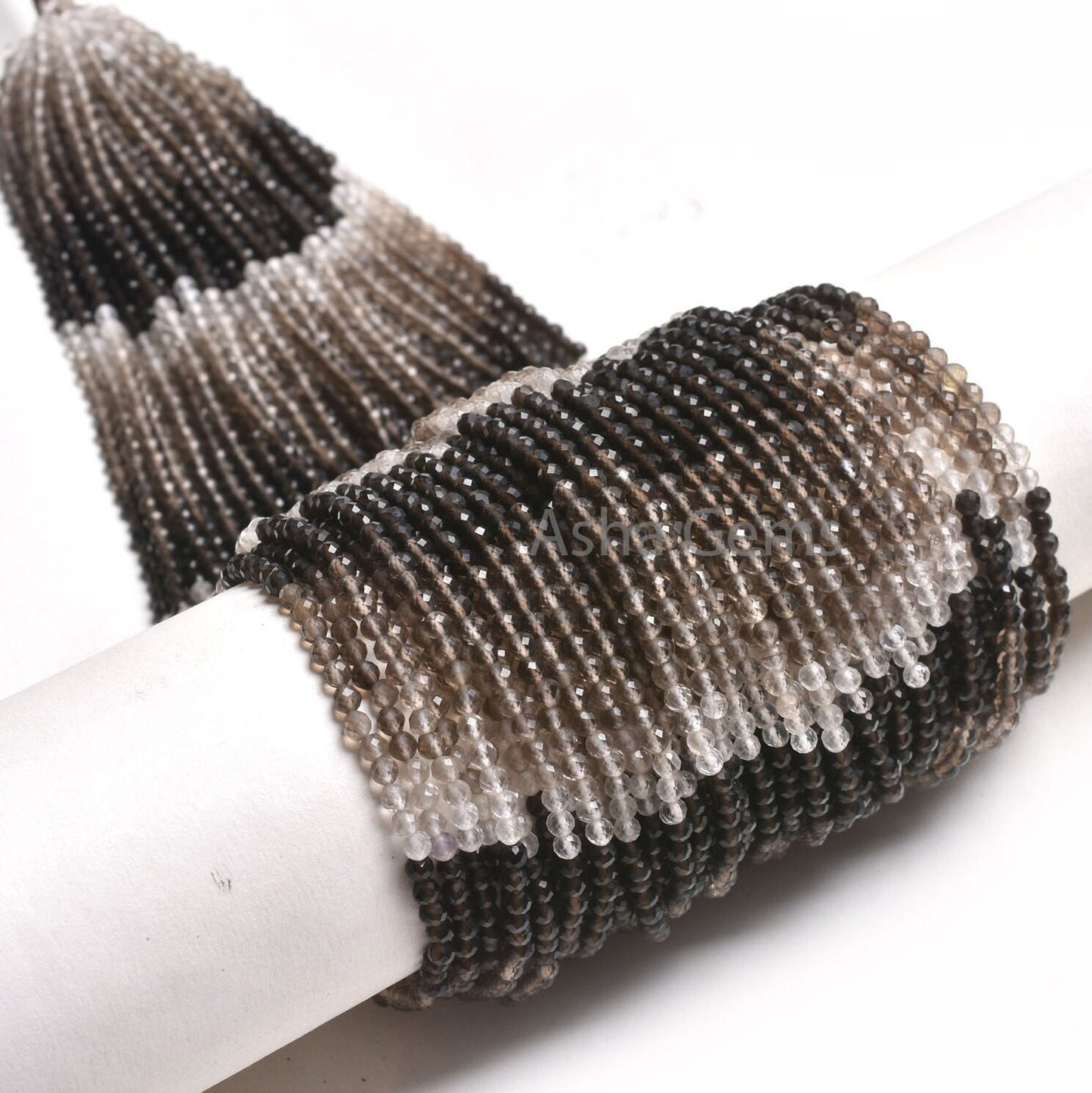 Beautiful Smoky Quartz Machine Cut Beads,3.25 mm Shaded Smoky Micro Cut Faceted Round Ball Beads, Fine Smoky Round Beads Jewelry Craft SALE
