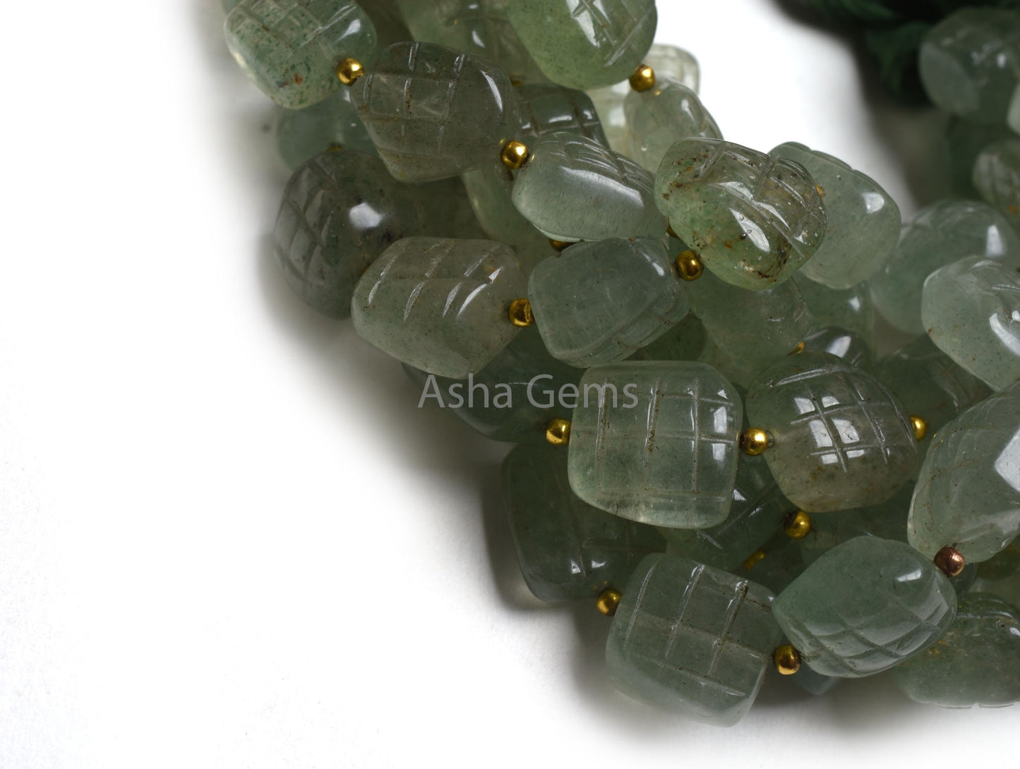 Fine Green Strawberry Carving Fancy Beads, Strawberry Quartz Uneven Square Nugget Shape Carved Gemstone Beads, Strawberry Quartz Beads Craft