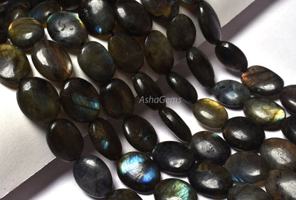 labradorite Smooth Oval Shape gemstone Beads,14-19 mm Natural Flash Labradorite beads, Black Rainbow Plain Handmade Oval Nugget bead Jewelry