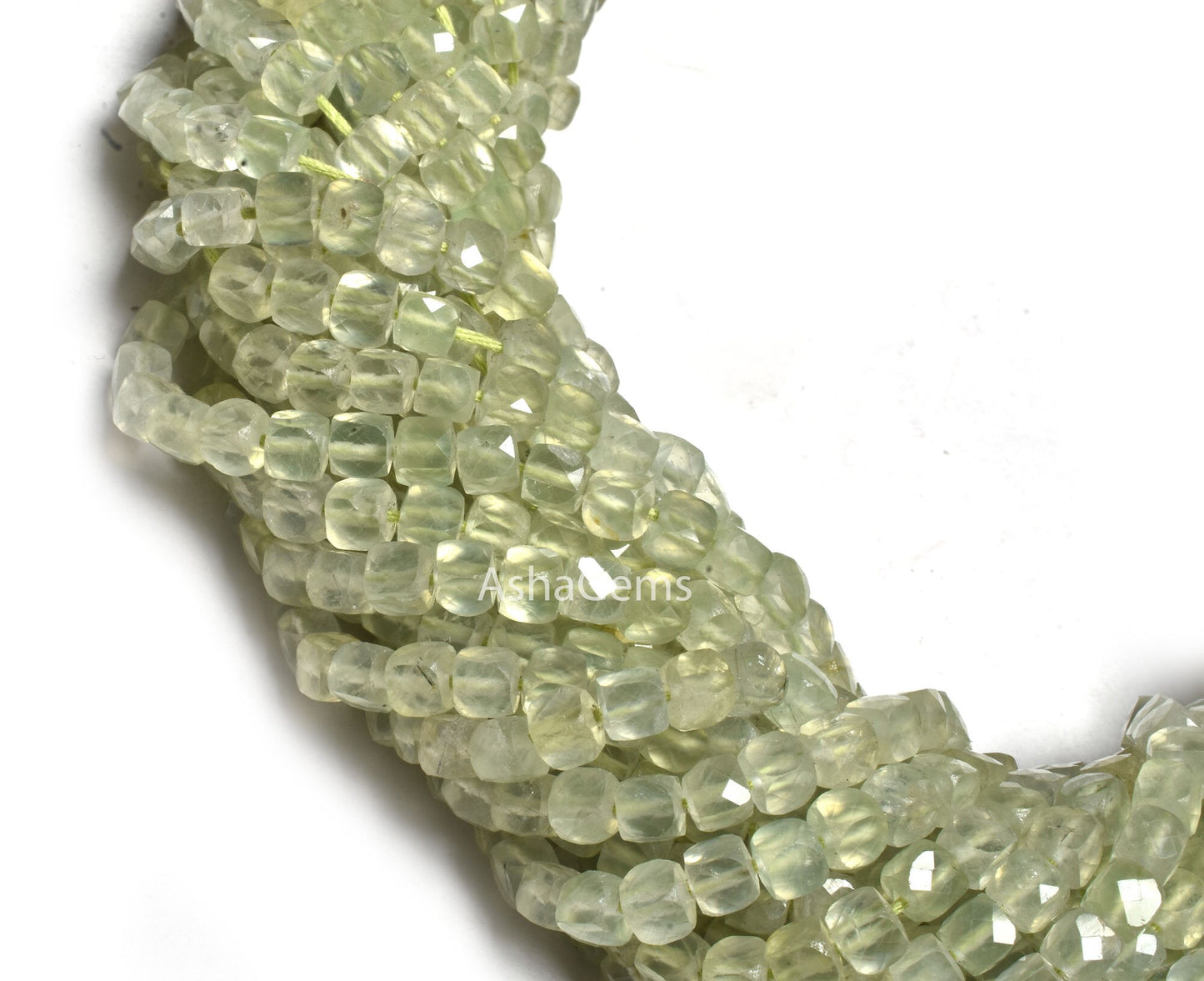Beautiful Prehnite Faceted 3D Cube Box Beads,13" Strand,4mm, Beautiful Green Prehnite Box Shape Beads,Prehnite Loose Bead Jewelry Craft SALE
