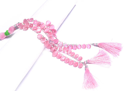 Beautiful Pink Monalisa Smooth Pears Shape Beads, Fine Monalisa Smooth Teardrop Handmade Side Drill Monalisa Beads Jewelry Making Craft SALE