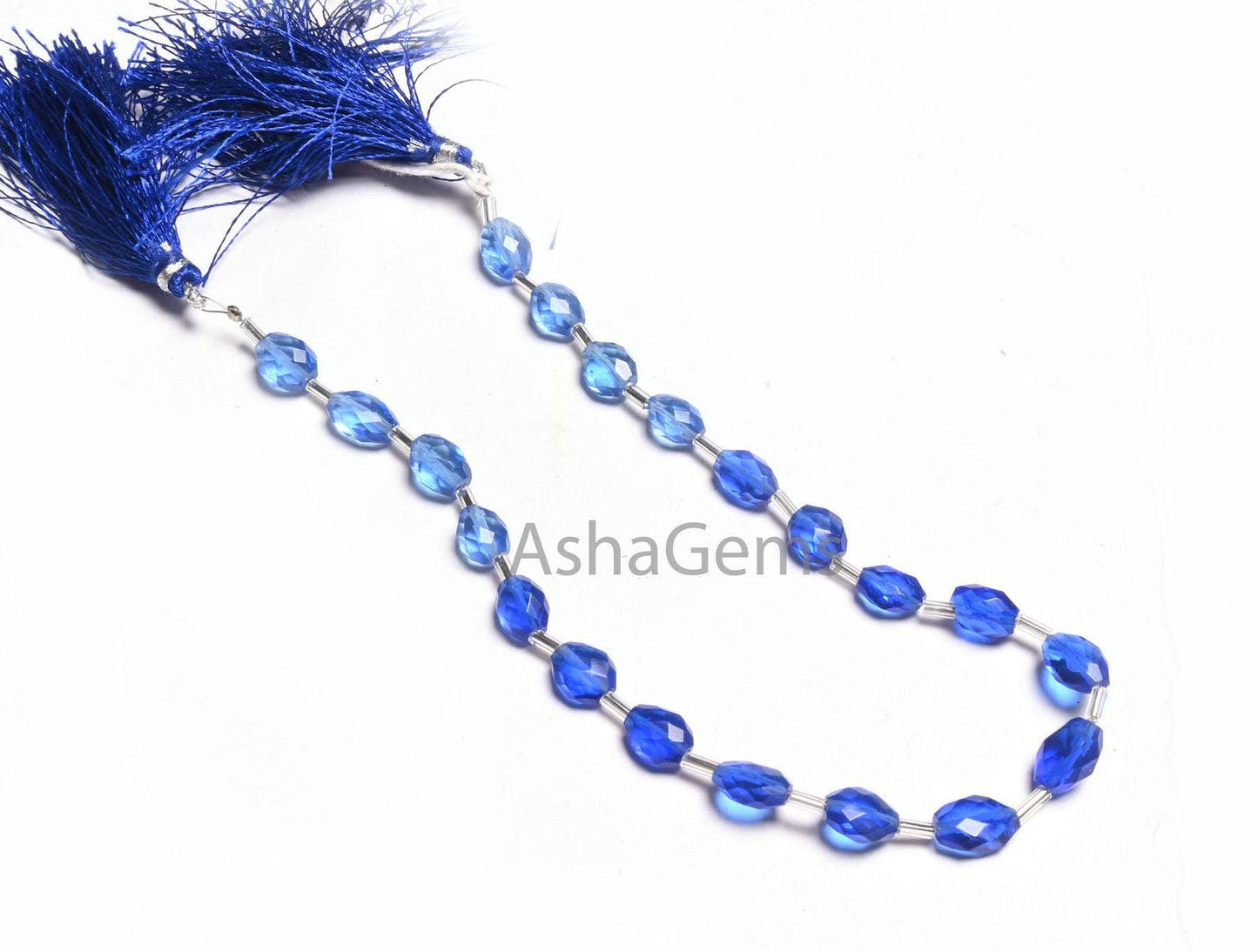 AAA Quality Shaded Blue Hydro Oval Shape Checker Cut Beads,10" Blue Quartz Hydro faceted fancy Oval Briolette handmade Beads Jewelry Crafts