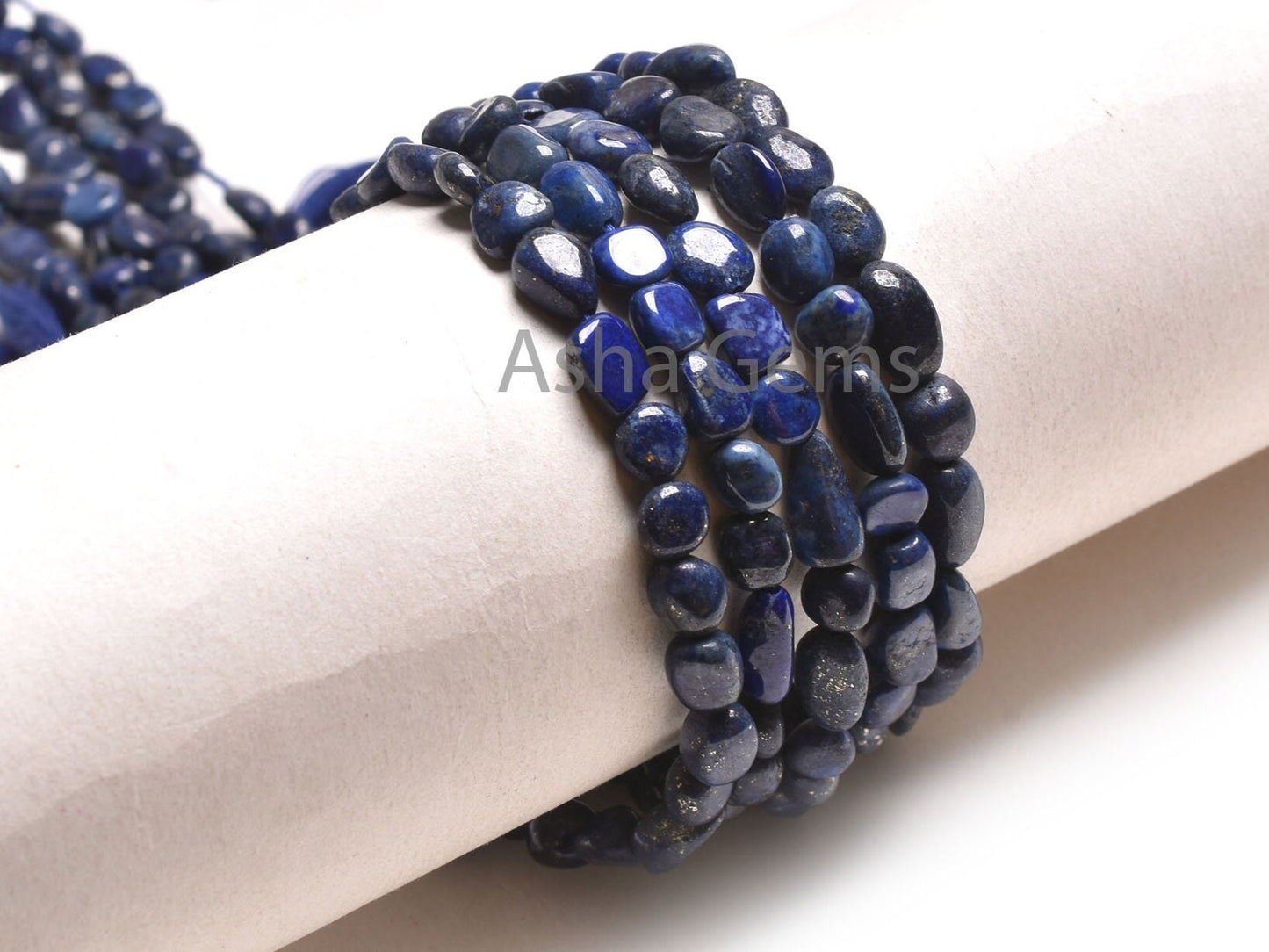 Natural Lapis Lazuli Smooth Tiny Nugget Shape Gemstone Beads,12.5"Blue Lapis Loose Gemstone Bead Handmade Straight Drill Tumble Bead Jewelry (22260)