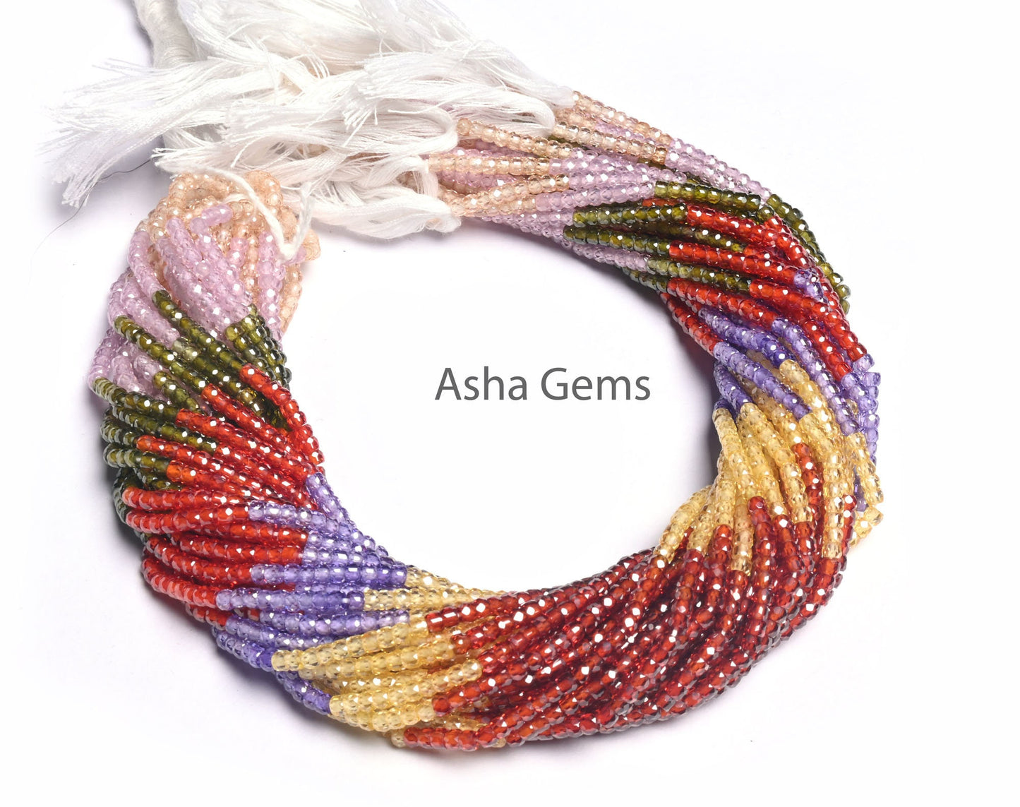 Beautiful Multi Color Zircon Micro Cut Beads,12.5" AAA Cubic Zircon Machine Cut Faceted Rondelle Gemstone Beads 3 mm, Jewelry Making Crafts