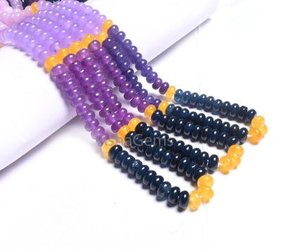 Beautiful Multi Color Quartz Smooth Rondelle Shape Beads,8 mm Disco mix Color lavender Purple Blue Yellow Shaded Quartz Beads Jewelry making