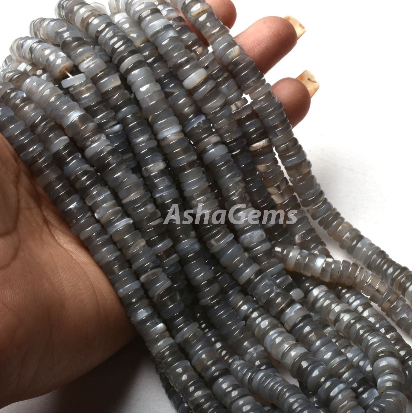 Beautiful Grey Moonstone Tyre Shape Gemstone Beads,16" Strand Natural Grey Moonstone Smooth Heishi Tyre Beads, AAA Moonstone Beads Jewelry
