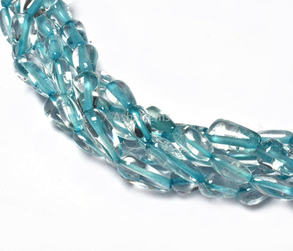 Natural Crystal Blue Treated Beads, Beautiful Crystal Handmade Drops Shape Gemstone Beads Crystal Quartz Smooth Teardrop Beads Jewelry Craft