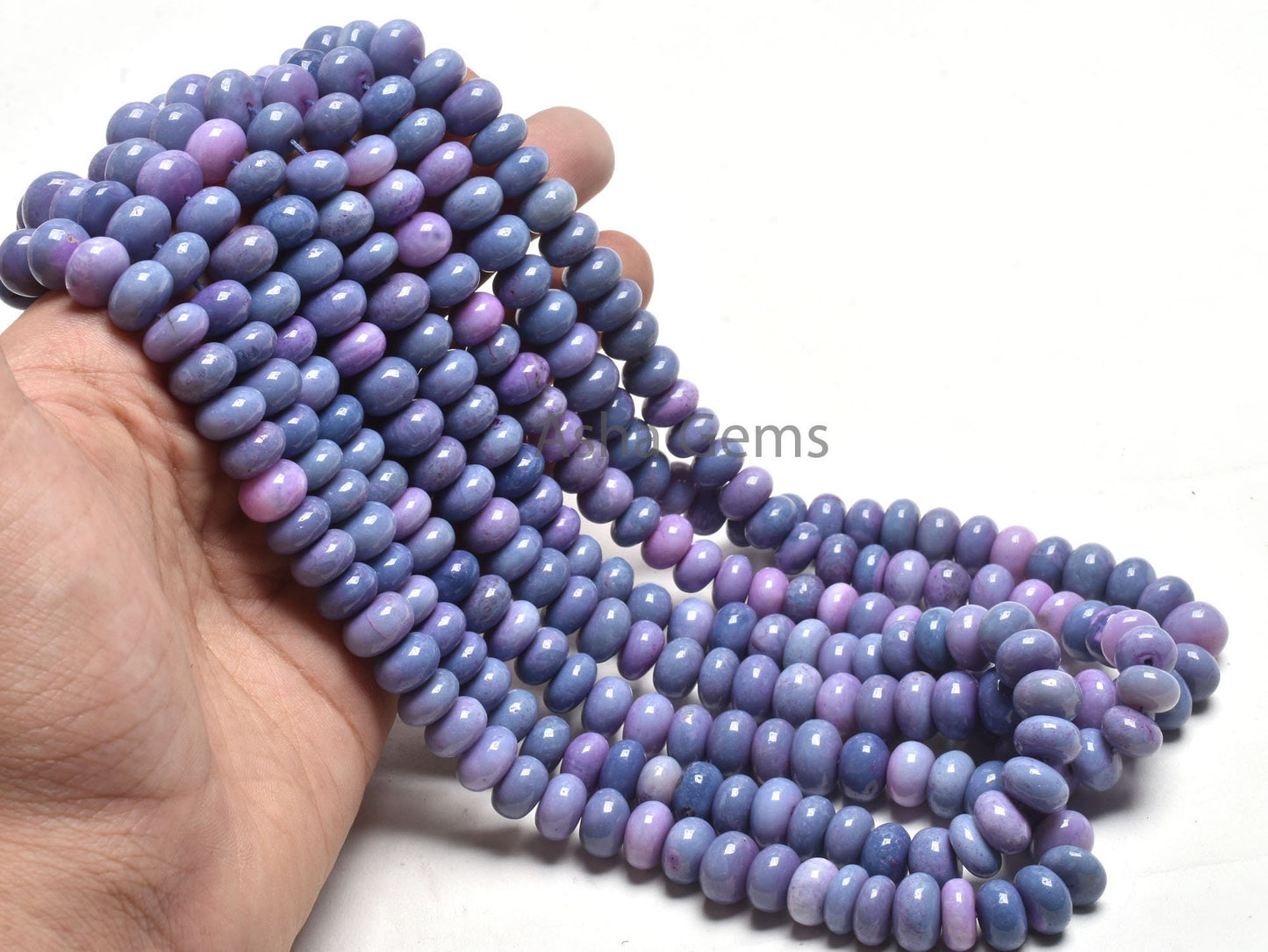 AAA Purple lavender Opal Smooth Rondelle Shape Beads, Beautiful lavender Opal Beads Strand Opal Plain Handmade Gemstone Roundelle Beads SALE