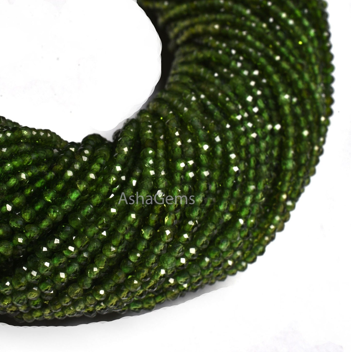 AAA Green Chrome Diopside Faceted Rondelle Beads,Beautiful Chrome Diopside Machine Cut Micro Faceted Gemstone Bead Strand Jewelry craft SALE