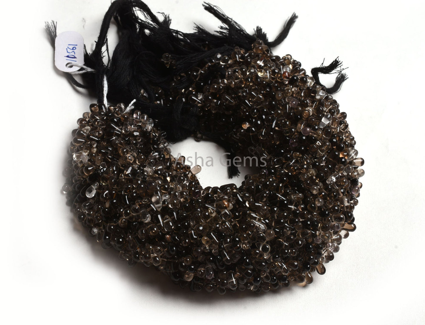 Natural Smoky Smooth Side Drill Drops Gemstone Beads,13" Strand Shaded Smoky Quartz Plain Handmade Uneven Teardrop Beads Drop Jewelry Making
