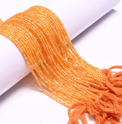 Amazing Dark Yellow Zircon Micro Cut faceted Beads,2.6 mm AAA Cubic Zirconia Rondelle machine Cut Gemstone Tiny Zircon Beads Jewelry Crafts