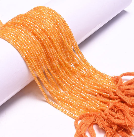 Amazing Dark Yellow Zircon Micro Cut faceted Beads,2.6 mm AAA Cubic Zirconia Rondelle machine Cut Gemstone Tiny Zircon Beads Jewelry Crafts