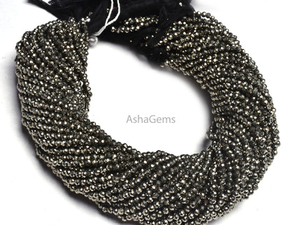 Beautiful Natural Pyrite Micro Cut Rondelle Faceted Gemstone Beads 3 mm AAA Quality Copper Pyrite machine Cut Rondelle Beads Crafts Jewelry